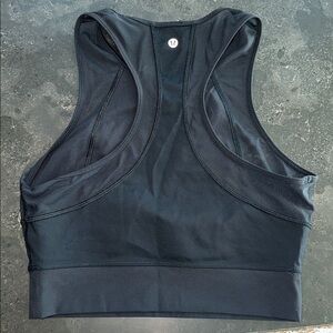 LULULEMON BLACK CROP MESH TOP SZ M